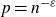 p equals n Superscript negative epsilon