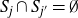 upper S Subscript j Baseline intersection upper S Subscript j prime Baseline equals normal empty set