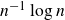 n Superscript negative 1 Baseline log n
