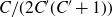 upper C divided by left parenthesis 2 upper C prime left parenthesis upper C prime plus 1 right parenthesis right parenthesis