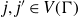 j comma j prime element of upper V left parenthesis normal upper Gamma right parenthesis