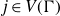 j element of upper V left parenthesis normal upper Gamma right parenthesis