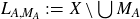 upper L Subscript upper A comma upper M Sub Subscript upper A Subscript Baseline colon equals upper X minus union upper M Subscript upper A Baseline