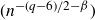 left parenthesis n Superscript minus left parenthesis q minus 6 right parenthesis divided by 2 minus beta Baseline right parenthesis