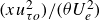 left parenthesis x u Subscript tau o Superscript 2 Baseline right parenthesis divided by left parenthesis theta upper U Subscript e Superscript 2 Baseline right parenthesis