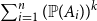 sigma summation Underscript i equals 1 Overscript n Endscripts left parenthesis double struck upper P left parenthesis upper A Subscript i Baseline right parenthesis right parenthesis Superscript k