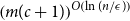 left parenthesis m left parenthesis c plus 1 right parenthesis right parenthesis Superscript upper O left parenthesis ln left parenthesis n divided by epsilon right parenthesis right parenthesis