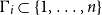 normal upper Gamma Subscript i Baseline subset of StartSet 1 comma ellipsis comma n EndSet