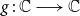 g colon double struck upper C long right arrow double struck upper C