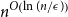 n Superscript upper O left parenthesis ln left parenthesis n divided by epsilon right parenthesis right parenthesis