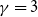 gamma equals 3