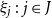 xi Subscript j Baseline colon j element of upper J