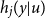 h Subscript j Baseline left parenthesis y vertical bar u right parenthesis