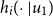 h Subscript i Baseline left parenthesis dot vertical bar u 1 right parenthesis