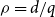 rho equals d divided by q