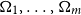 normal upper Omega 1 comma ellipsis comma normal upper Omega Subscript m Baseline