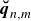 ModifyingAbove bold italic q With bold breve Subscript n comma m