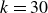 k equals 30