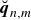 ModifyingAbove bold italic q With breve Subscript n comma m