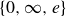 StartSet 0 comma normal infinity comma e EndSet