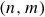 left parenthesis n comma m right parenthesis