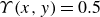 upper Upsilon left parenthesis x comma y right parenthesis equals 0.5