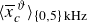 left angle bracket x overbar Subscript c Superscript theta Baseline right angle bracket Subscript StartSet 0 comma 5 EndSet kHz