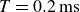 upper T equals 0.2 ms