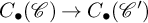 upper C Subscript bullet Baseline left parenthesis script upper C right parenthesis right arrow upper C Subscript bullet Baseline left parenthesis script upper C Superscript prime Baseline right parenthesis