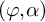 left parenthesis phi comma alpha right parenthesis