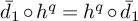d overbar Subscript 1 Baseline ring h Superscript q Baseline equals h Superscript q Baseline ring d overbar Subscript 1