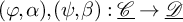 left parenthesis phi comma alpha right parenthesis comma left parenthesis psi comma beta right parenthesis colon script upper C underbar right arrow script upper D underbar