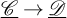 script upper C underbar right arrow script upper D underbar