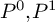 upper P Superscript 0 Baseline comma upper P Superscript 1