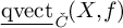 ModifyingBelow qvect With quotation dash Subscript ModifyingAbove italic upper C With italic caron Baseline left parenthesis upper X comma f right parenthesis