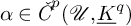 alpha element of ModifyingAbove italic upper C With italic caron Superscript p Baseline left parenthesis script upper U comma upper K underbar Superscript q Baseline right parenthesis