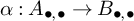 alpha colon upper A Subscript bullet comma bullet Baseline right arrow upper B Subscript bullet comma bullet Baseline