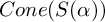 upper C o n e left parenthesis upper S left parenthesis alpha right parenthesis right parenthesis