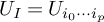 upper U Subscript upper I Baseline equals upper U Subscript i 0 midline horizontal ellipsis i Sub Subscript p Subscript