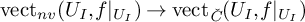 vect Subscript n v Baseline left parenthesis upper U Subscript upper I Baseline comma f vertical bar Subscript upper U Sub Subscript upper I Subscript Baseline right parenthesis right arrow vect Subscript ModifyingAbove italic upper C With italic caron Baseline left parenthesis upper U Subscript upper I Baseline comma f vertical bar Subscript upper U Sub Subscript upper I Subscript Baseline right parenthesis