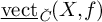 ModifyingBelow vect With quotation dash Subscript ModifyingAbove italic upper C With italic caron Baseline left parenthesis upper X comma f right parenthesis