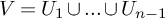 upper V equals upper U 1 union period period period union upper U Subscript n minus 1 Baseline
