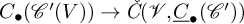 upper C Subscript bullet Baseline left parenthesis script upper C prime left parenthesis upper V right parenthesis right parenthesis right arrow ModifyingAbove italic upper C With italic caron left parenthesis script upper V comma ModifyingBelow upper C With quotation dash Subscript bullet Baseline left parenthesis script upper C Superscript prime Baseline right parenthesis right parenthesis