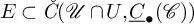 upper E subset of ModifyingAbove italic upper C With italic caron left parenthesis script upper U intersection upper U comma ModifyingBelow upper C With quotation dash Subscript bullet Baseline left parenthesis script upper C right parenthesis right parenthesis