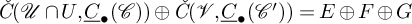 ModifyingAbove italic upper C With italic caron left parenthesis script upper U intersection upper U comma ModifyingBelow upper C With quotation dash Subscript bullet Baseline left parenthesis script upper C right parenthesis right parenthesis circled plus ModifyingAbove italic upper C With italic caron left parenthesis script upper V comma ModifyingBelow upper C With quotation dash Subscript bullet Baseline left parenthesis script upper C Superscript prime Baseline right parenthesis right parenthesis equals upper E circled plus upper F circled plus upper G