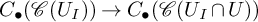upper C Subscript bullet Baseline left parenthesis script upper C left parenthesis upper U Subscript upper I Baseline right parenthesis right parenthesis right arrow upper C Subscript bullet Baseline left parenthesis script upper C left parenthesis upper U Subscript upper I Baseline intersection upper U right parenthesis right parenthesis