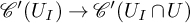script upper C prime left parenthesis upper U Subscript upper I Baseline right parenthesis right arrow script upper C prime left parenthesis upper U Subscript upper I Baseline intersection upper U right parenthesis