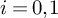 i equals 0 comma 1