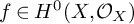 f element of upper H Superscript 0 Baseline left parenthesis upper X comma script upper O Subscript upper X Baseline right parenthesis