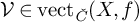 script upper V element of vect Subscript ModifyingAbove italic upper C With italic caron Baseline left parenthesis upper X comma f right parenthesis